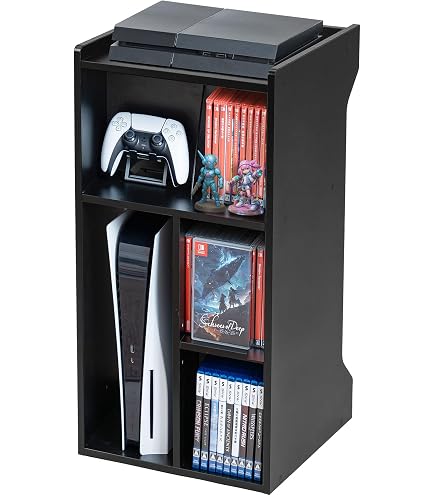 Amazon｜ゲーム機収納ラック タワー, ブラック, 約W24.7×D36.5×H60.3cm